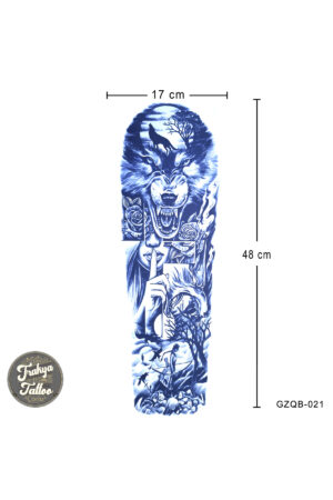 1 Ay Kalıcı Dövme Geçici Tam Kol Kaplama Kurt Dövmesi