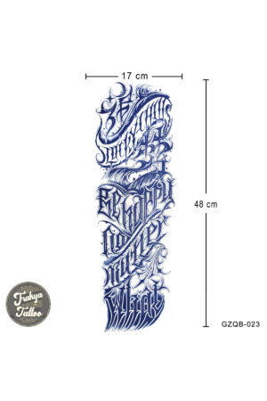 1 Ay Kalıcı Dövme Geçici Tam Kol Kaplama Yazı Dövmesi