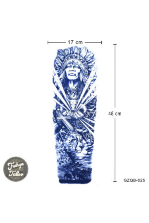 1 Ay Kalıcı Dövme Geçici Tam Kol Kaplama Kızılderili Dövme