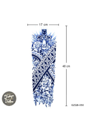 1 Ay Kalıcı Dövme Geçici Tam Kol Çiçek Maori Dövme