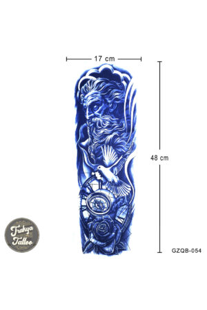 1 Ay Kalıcı Dövme Geçici Tam Kol Zeus Güvercin Pusula Dövme