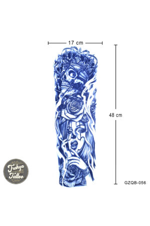 1 Ay Kalıcı Dövme Geçici Tam Kol Kuru Kafa Gül Dövme