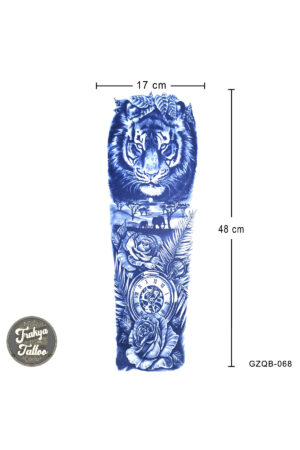 1 Ay Kalıcı Dövme Geçici Tam Kol Kaplama Kaplan Gül Dövme