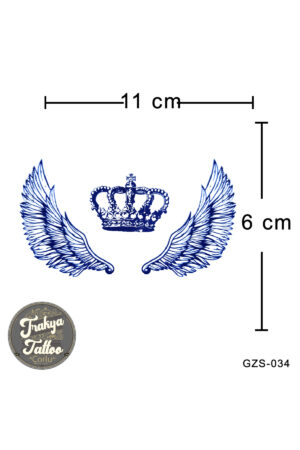 1 Ay Kalıcı Dövme Kanat ve Taç Geçici Dövme GZS-034