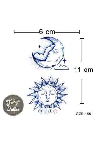 1 Ay Kalıcı Dövme Ay ve Güneş Geçici Dövme GZS-155