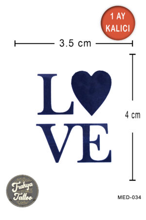 1 Ay Kalıcı Dövme LOVE Geçici Dövme