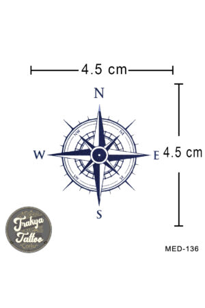 1 Ay Kalıcı Dövme Geçici Pusula Dövmesi MED-136