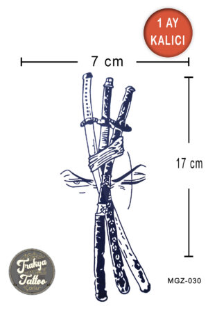 1 Ay Kalıcı Dövme Samuray Geçici Dövme