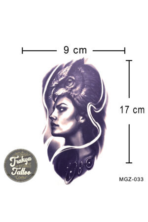 1 Ay Kalıcı Dövme Geçici Baykuş ve Kadın Dövmesi MGZ-033