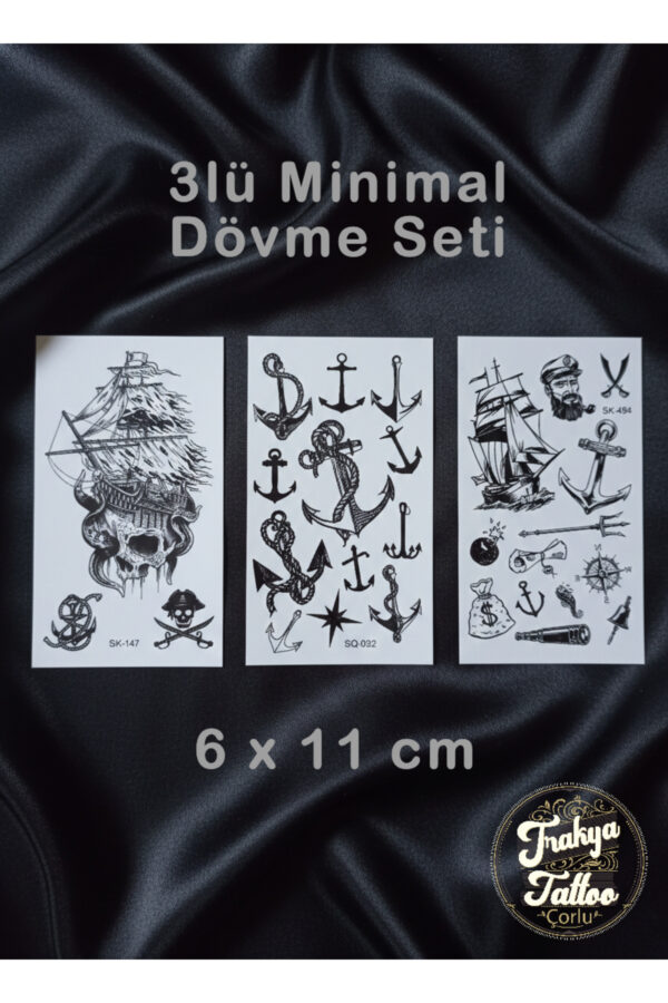 1-2 Hafta Kalıcı Minimal 3 Adet Denizci Geçici Dövme