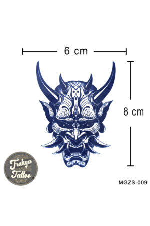 1 Ay Kalıcı Dövme Hannya Maskesi Geçici Dövme MGZS-009
