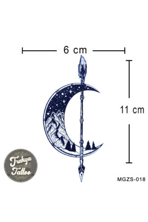1 Ay Kalıcı Dövme Ok Ay Doğa Geçici Dövme MGZS-018