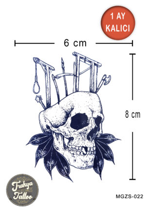 1 Ay Kalıcı Dövme Kurukafa Geçici Dövme