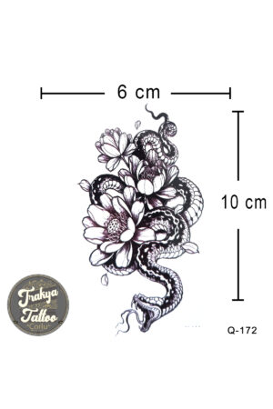1-2 Hafta Kalıcı Geçici Minimal Çiçek Yılan Dövmesi