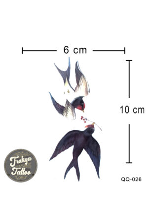 1-2 Hafta Kalıcı Geçici Minimal Renkli Kırlangıç Dövmesi