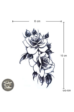 Geçici Dövme 1-2 Hafta Kalıcı Minimal Gül Dövmesi