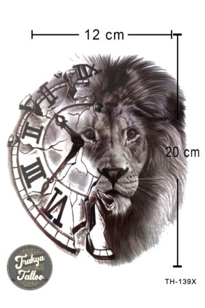 Geçici Dövme 1-2 Hafta Kalıcı Yarım Kol Aslan Saat