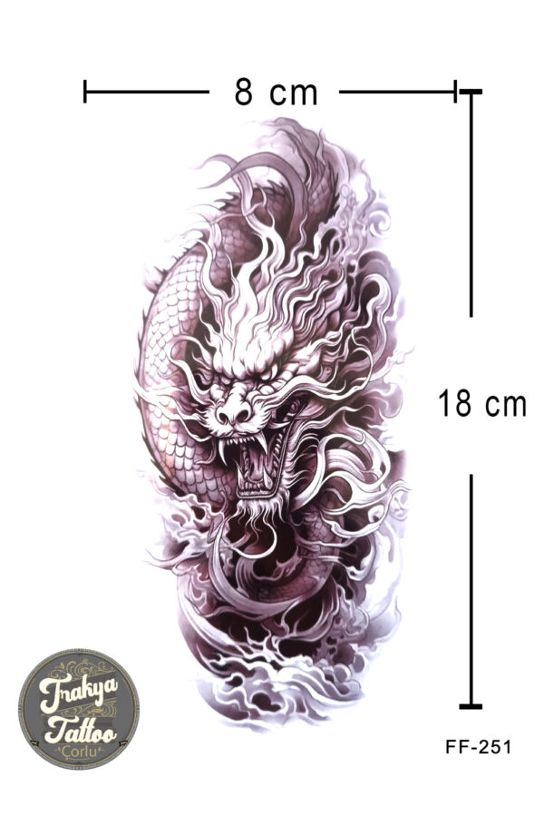 Geçici Dövme 1-2 Hafta Kalıcı Yarım Kol Ejderha