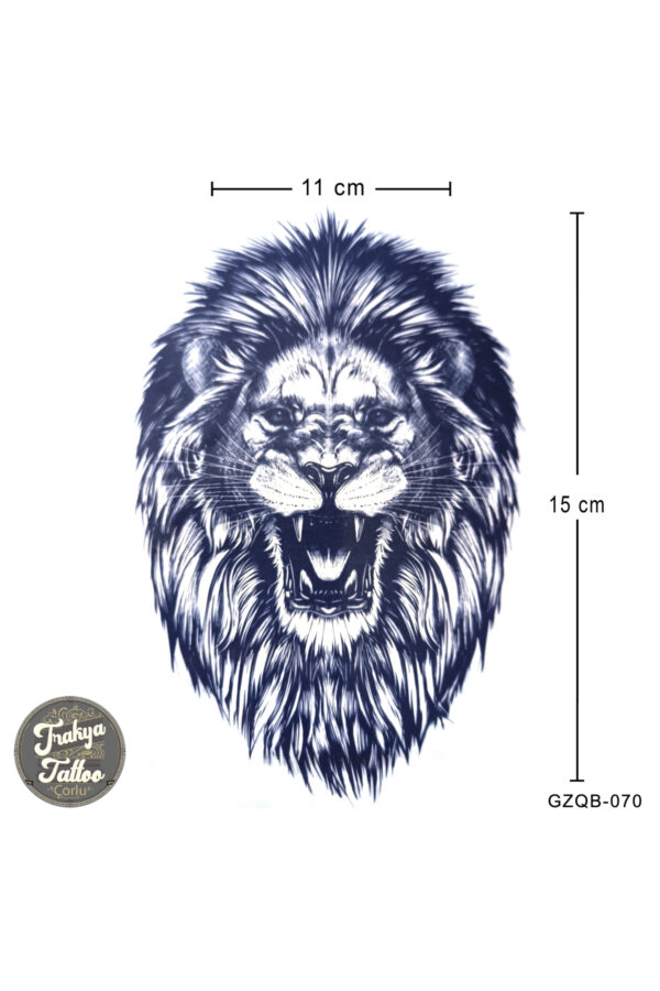 1 Ay Kalıcı Dövme Yarım Kol Geçici Aslan Dövmesi