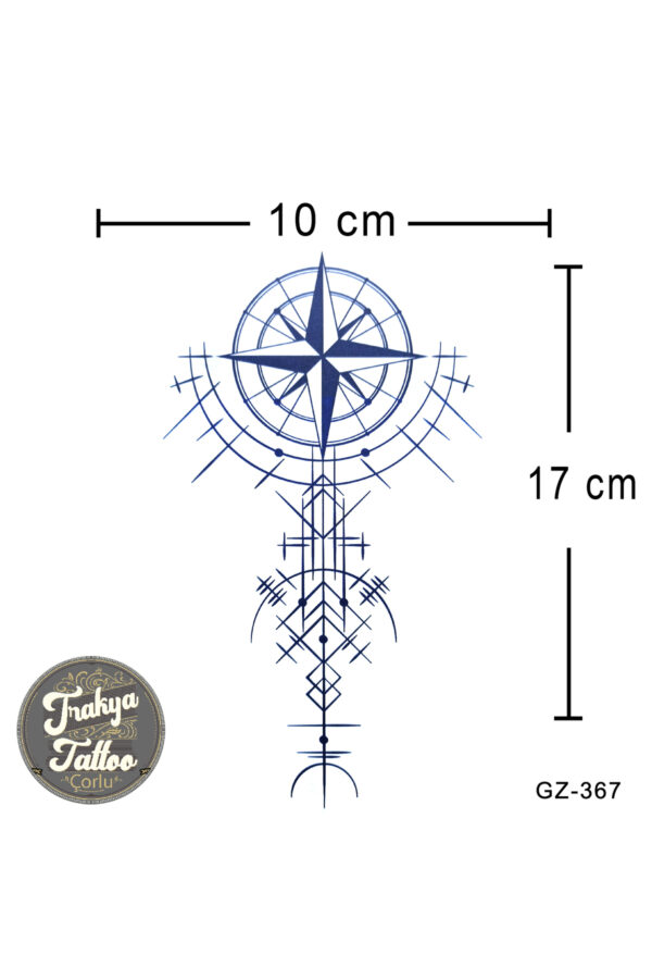 1 Ay Kalıcı Dövme Viking Pusula Yarım Kol Geçici Dövme GZ-367